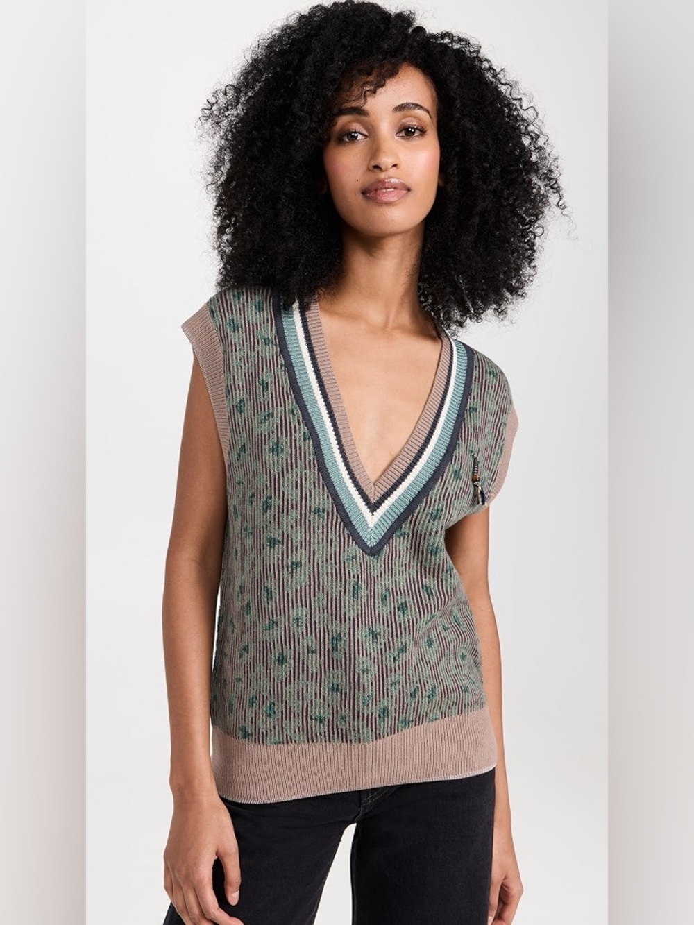 Scotch & Soda Women's Animal Jacquard Knitted Spencer Vest Size XS/S
